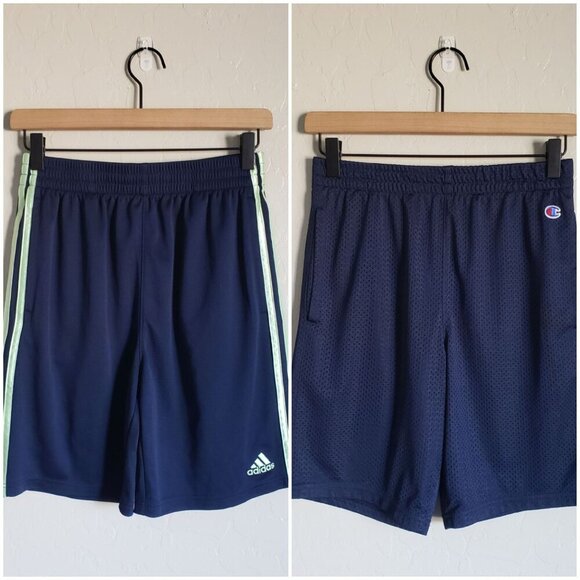 Adidas Champion Basketball Shorts Bundle of Two Navy Blue Size Youth Large 14/16 - Picture 1 of 12